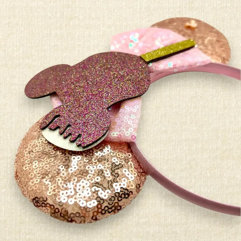 Rose Gold Sequin Mickey Ice Cream Bar Minnie Ears | Disney-Inspired Mouse Ears